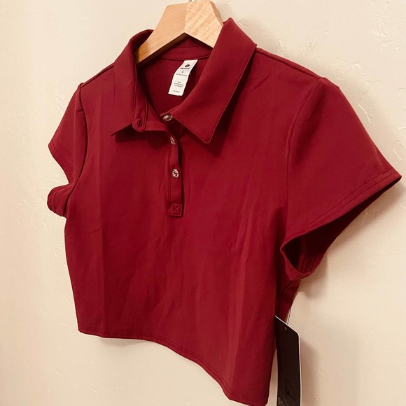 90Degree Lux Flex Short Sleeve Cropped Tennis Polo - Picture 4 of 14